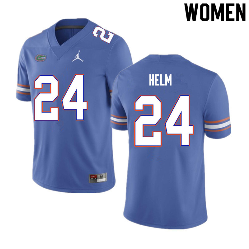 Women #24 Avery Helm Florida Gators College Football Jerseys Sale-Blue - Click Image to Close